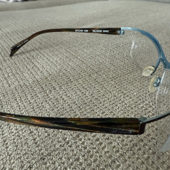 MIKLI ML0936 0042 Dark Brown Half Rimless Eyeglasses Frame 57-19-135 Made France - Picture 5 of 6